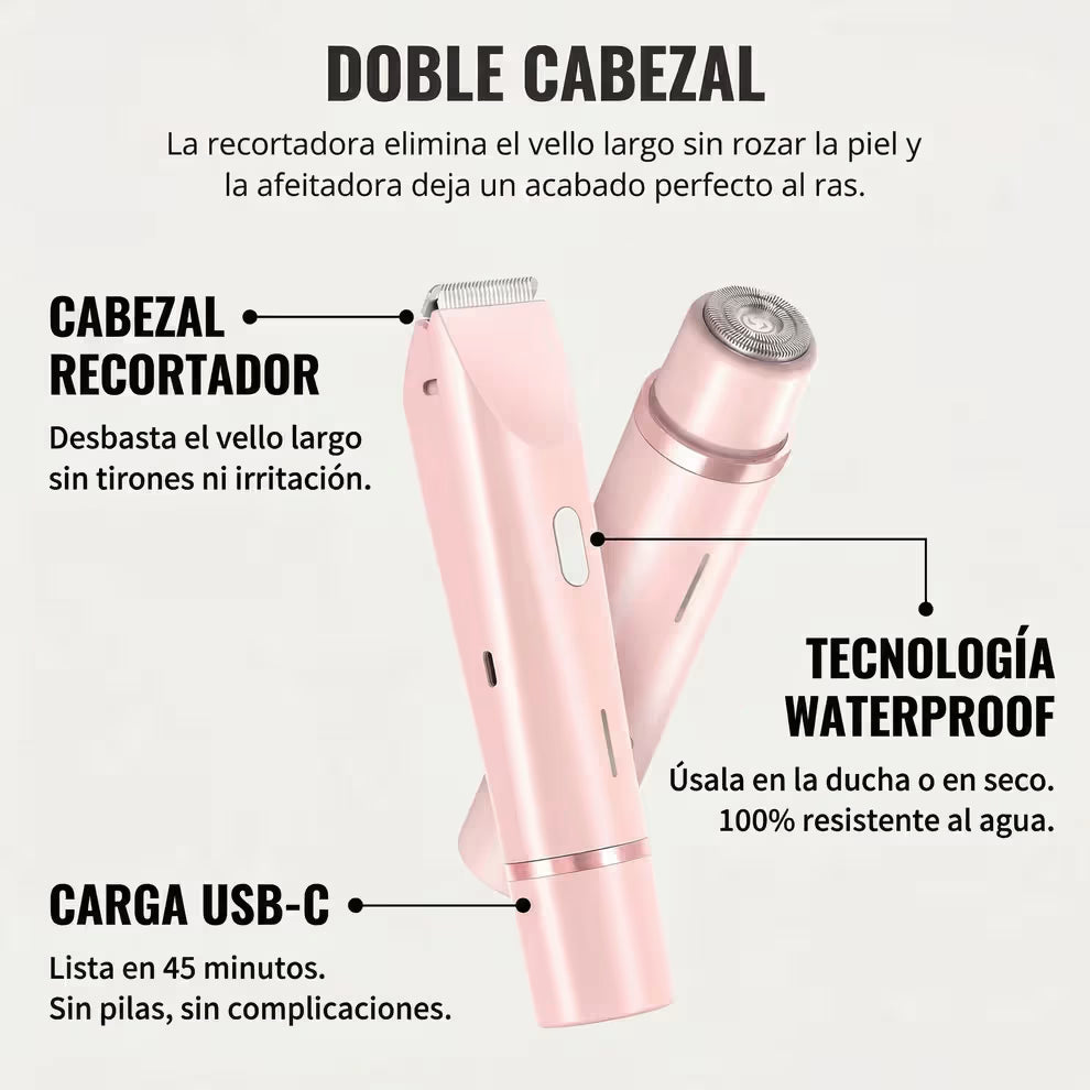 Afeitadora Facial y Corporal 2 en 1